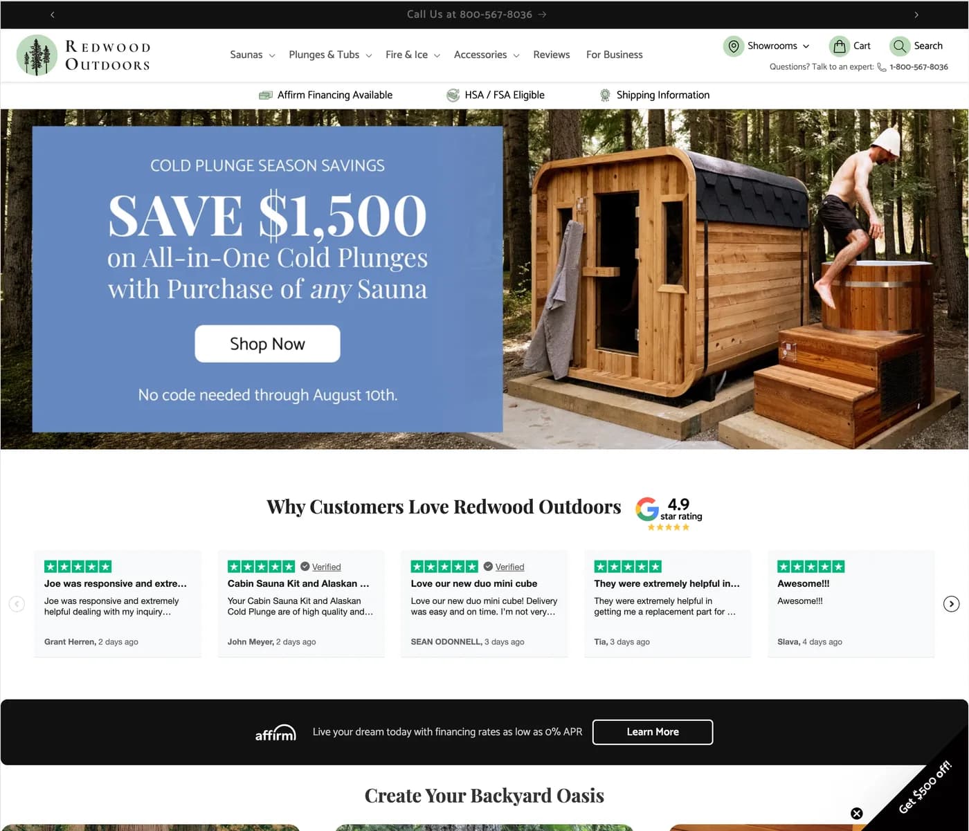 Redwood Outdoors website preview