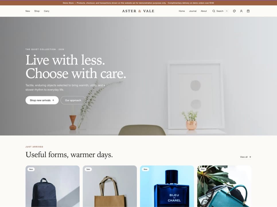 Aster & Vale website preview