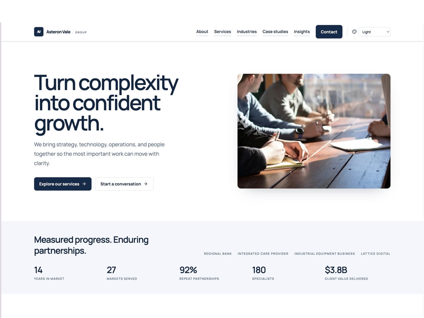 Asteron Vale Group website preview