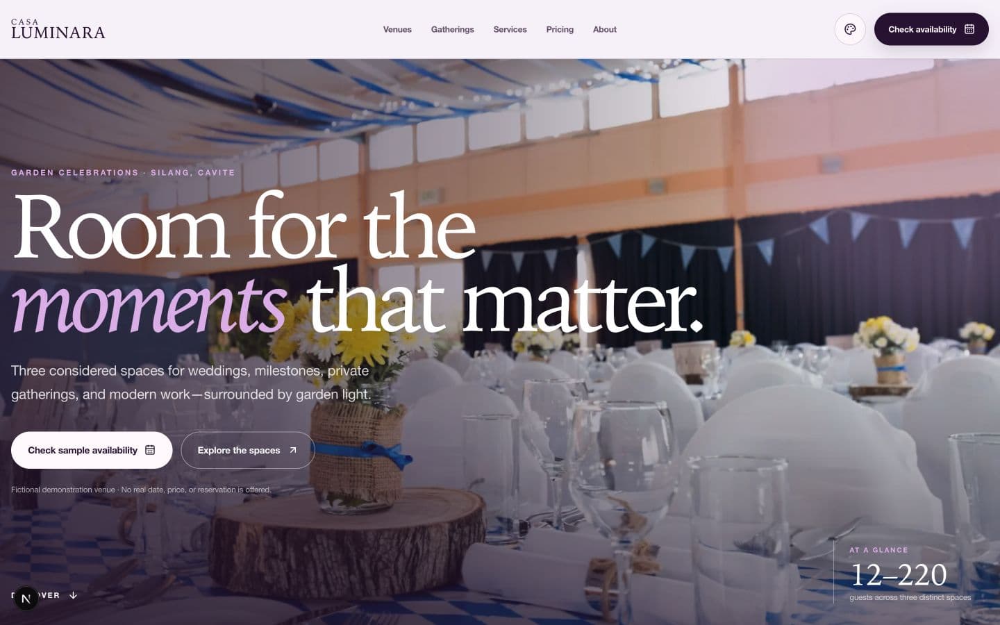 Casa Luminara website preview