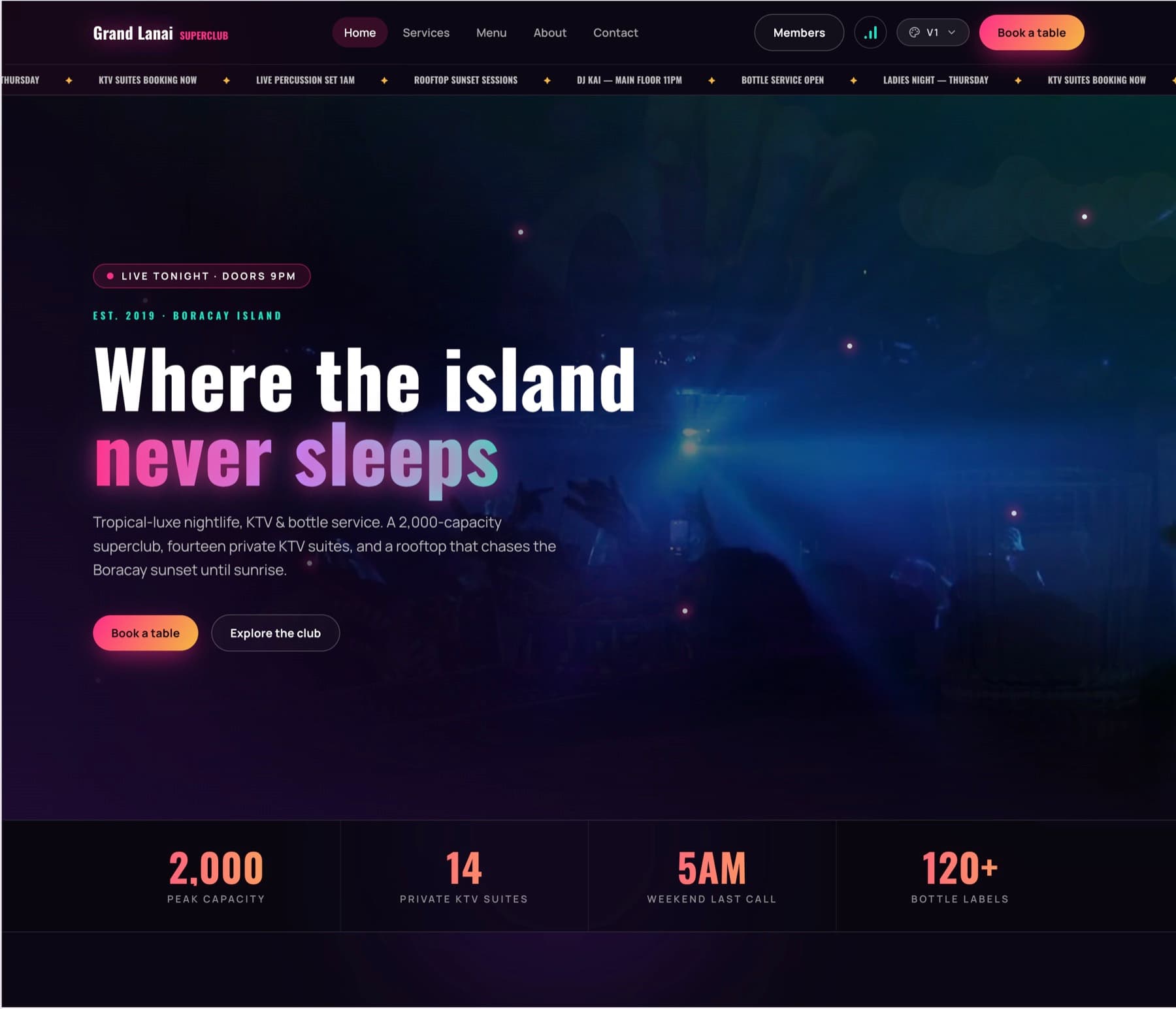 Grand Lanai Superclub website preview