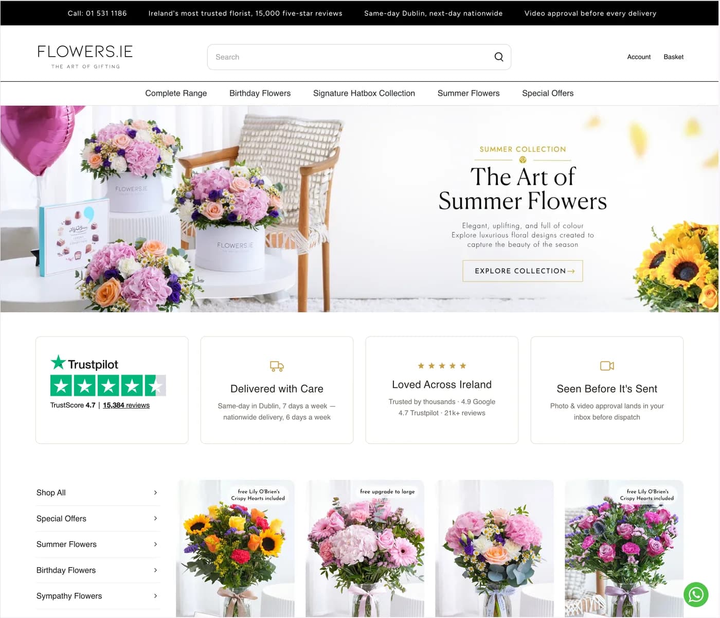 Flowers IE website preview